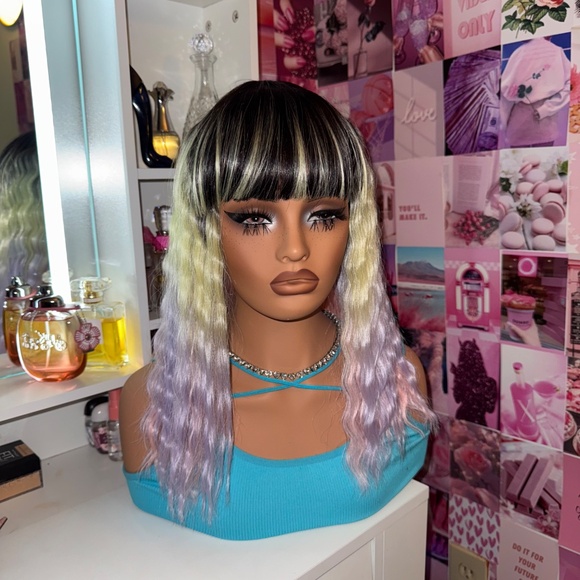 Cotton Candy Ombré Bang Wig - Picture 2 of 3